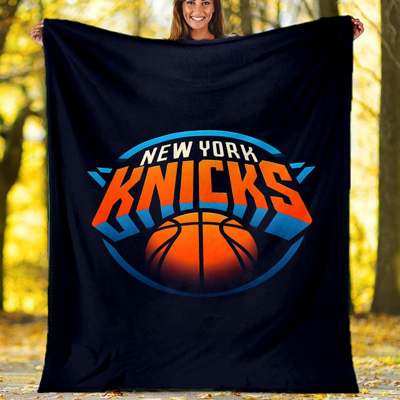 1pc New York Knicks Theme Blanket - Digital Print, Polyester, Cozy for All Seasons, Perfect for Outdoor, and Travel
