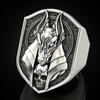 Men's Vintage 925 Silver Wolf Head Body 18k Gold Plated Ring Gift Party Jewelry Ring