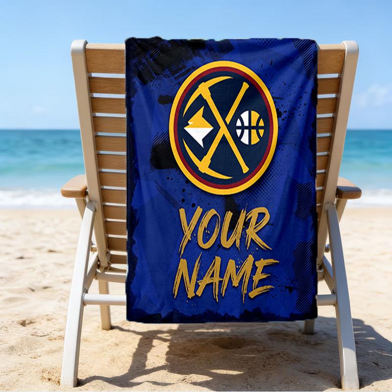 Custom Name Beach Towel Nuggets Logo Art Beach Towel, Soft Microfiber, Gift for Her/Him, Birthday, for Pool, Beach, Travel, Fan gifts