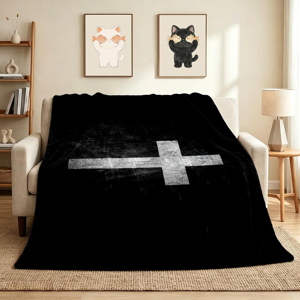Cross Symbol Flannel Blanket Throw Blanket Soft Warm Sofa Bed Camping home Decor Unique Christmas Gift C9261245