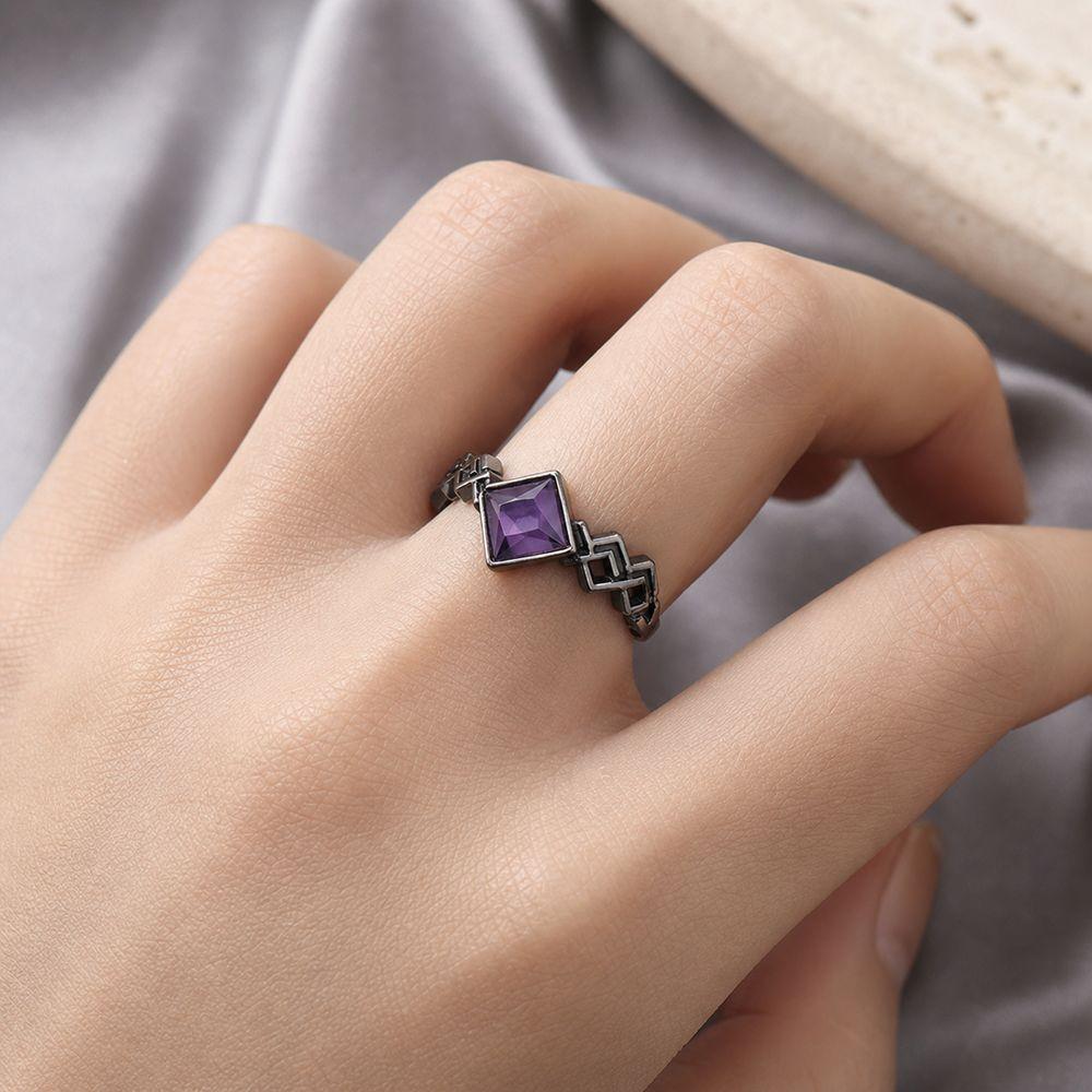 Retro Style Stone Ring White Crystal Finger Ring Newest Handmade Jewelry Gift For Women