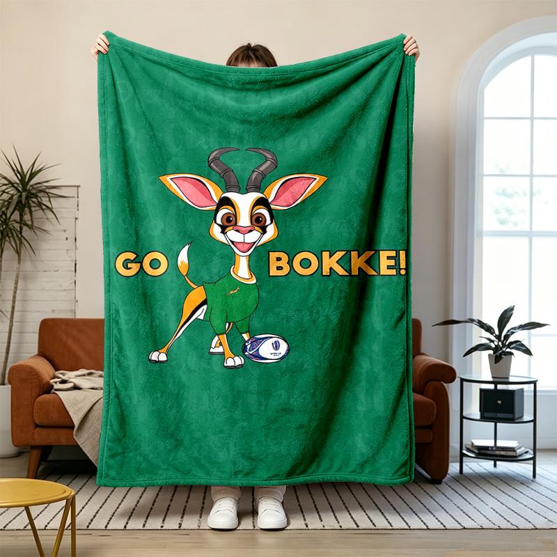 South Africa Springboks Soft and comfortable flannel Suitable for sofas living rooms outdoor camping travel and also makes a great anniversary gif