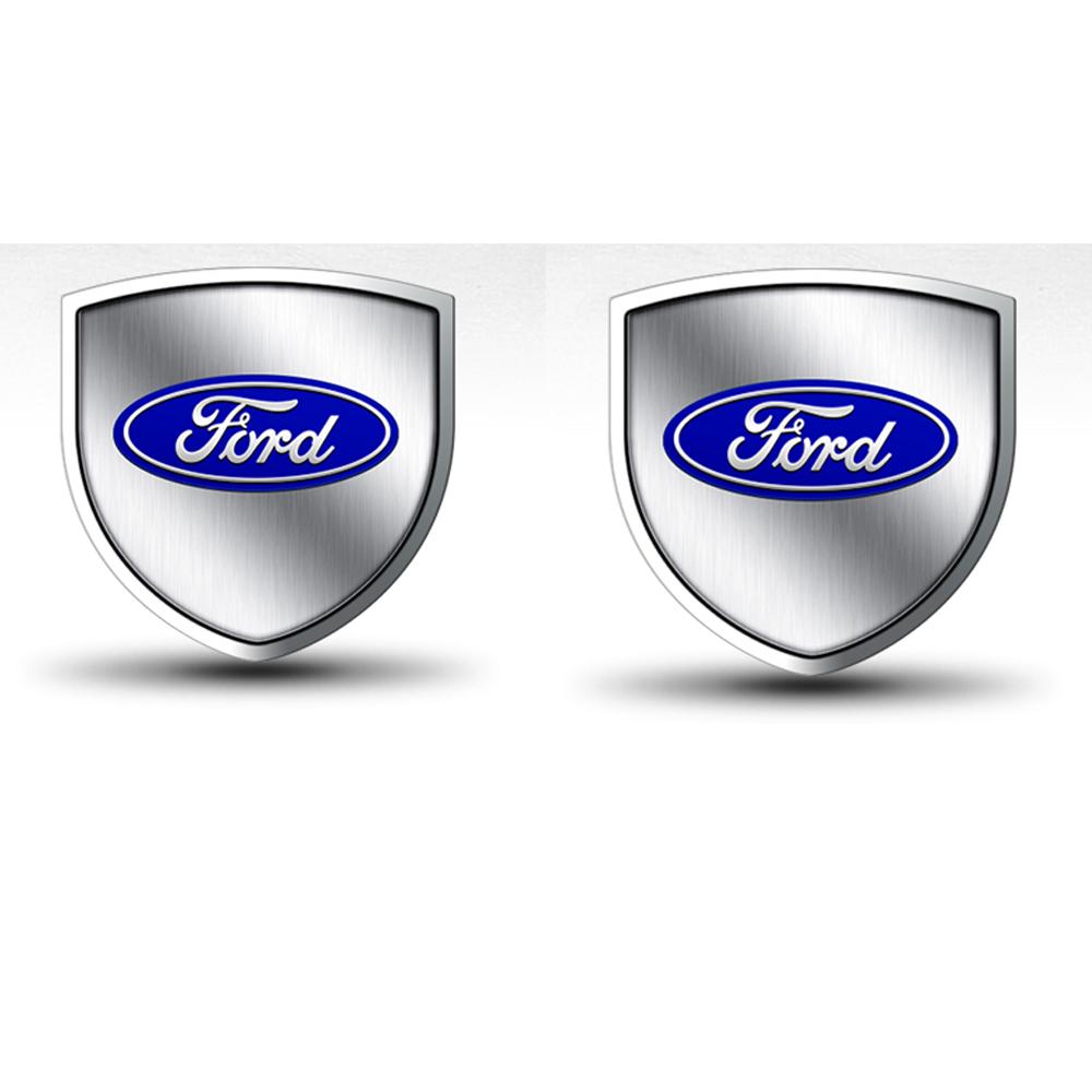 AACB1 Car Styling Metal Side Front Fender Trunk Shield Badge Stickers For Ford Mustang Focus Mondeo Kuga Fiesta MK7 Escort Edge S-max