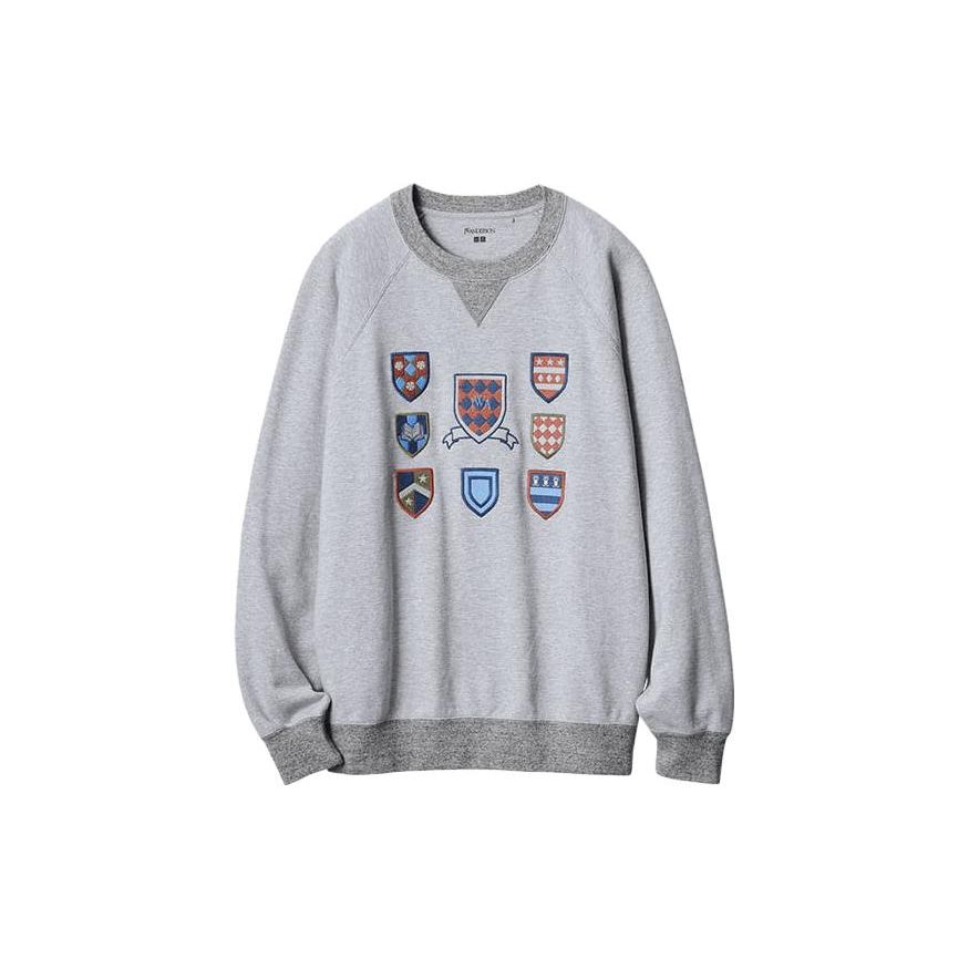 Uniqlo Коллаборация Jw Anderson Осень/Зима 23 Круглый вырез Опущенные плечи Длинный рукав Пуловер Толстовка Мужская толстовка Серый 462934-03
