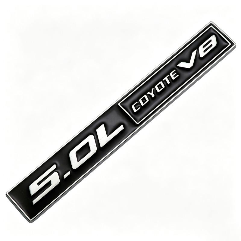 5.0L COYOTE V8 metal car logo, car modification fender body labeling