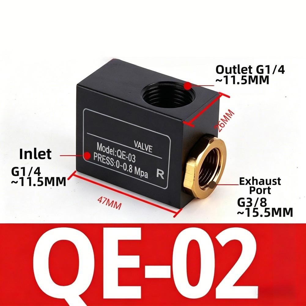Quick Release For Exhaust Valve for Pneumatic Systems QE01 QE02 QE03 QE04 Cylinder Compatibility 18 14 38 12 BSPT Thread