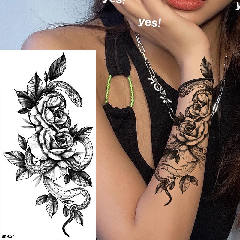 Dark Butterfly Sexy Waterproof Temporary Tattoo Sticker India Women Back Waist Flash Tatoo Girl Body Art Fake Tattoos Realistic