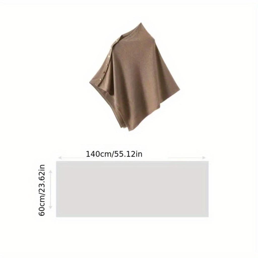 Ladies' Shawl - Elegant, Simple and Luxurious Multifunctional Scarf with Metal Snap Design, Soft and Breathable, Suitable for Office or Night Outings