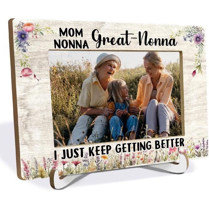 Great Grandma Gifts Picture Frame 4x6, I Just Keep Getting Better Great Grandma Gifts from Grandchild, Grandmother Photo Picture Frame Desk Tabletop