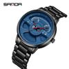 Fashion Sanda Top Brand 1138 New Arrival Leather Band Car Spinning Rim Luxury Men's Custom Design Quartz Waterproof Wheel Watch