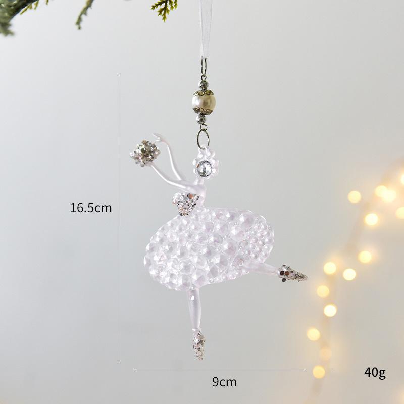 Crystal Christmas Ornaments for Tree Decorations-Hanging Acrylic Deer Icicle Ornaments with Drop Pendants Home Party Accessories