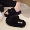Fashion Women Flats Fur Slippers Casual Platform Shoes 2025 Winter New Fashion Open Toe Woman Flip Flops Cozy Walking Slides Zapatillas