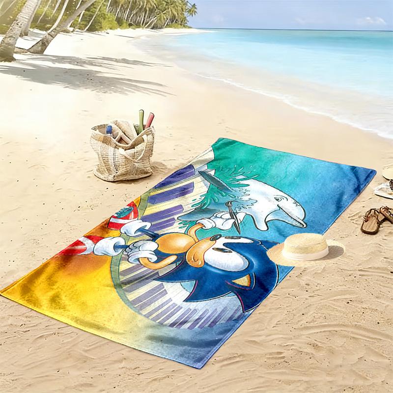 Sonic the Hedgehog3 Print Beach Towel, Large Soft Quick Dry Towel for Beach Camping Swimming