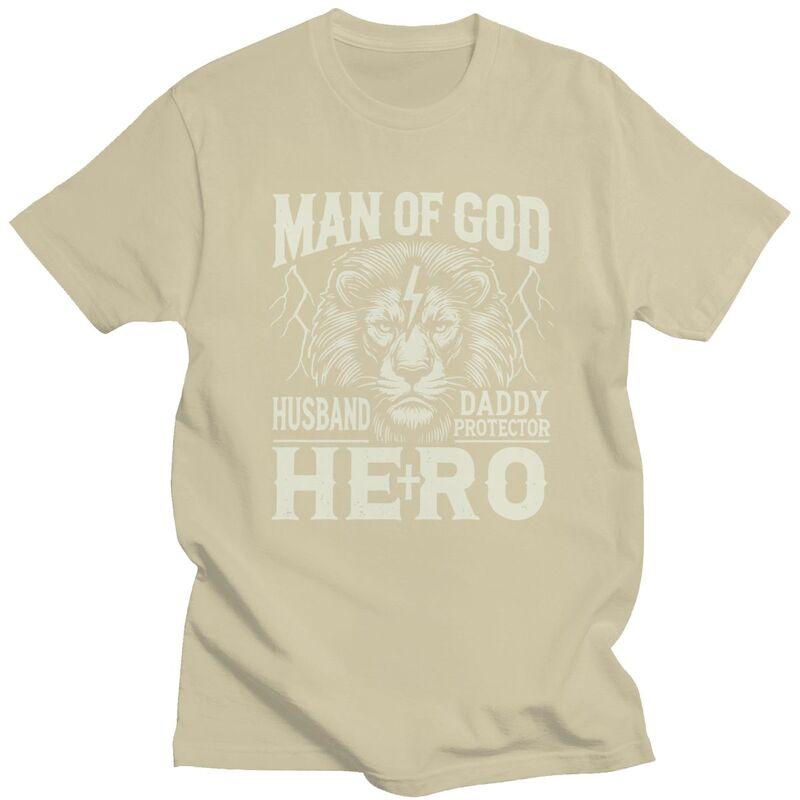 Custom Fashion Man Of God Husband Daddy Protector Hero T Shirt Men ShortSleeve Tshirts Streetwear Tee Tops Slim Fit Tshirts