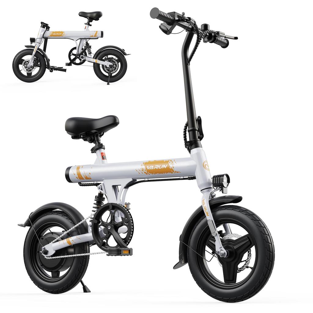 VARUN C14-1 Mini Commuter City Ebike with Rear Shock Suspension, 250W, 36V 7.8Ah Battery