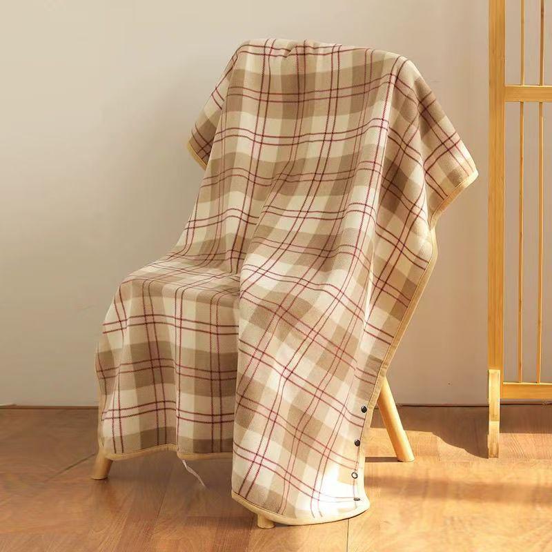 New Fall/Winter Blue Check Shoulder Wrap: Multifunctional, Extra Thick, Warm Shawl, Blanket, and Nap Cape.