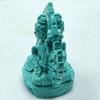 Мини-статуэтка Будды Каннон Амулет зодиакальное божество Год Крысы Резьба из натуральной бирюзы Буддийский алтарь Статуэтка Будды Молитва Защита от