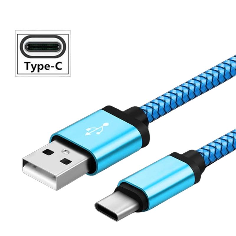 Нейлоновый плетеный кабель Type C для быстрой зарядки, зарядный кабель USB A для телефонов, планшетов, адаптеров питания, эффективный