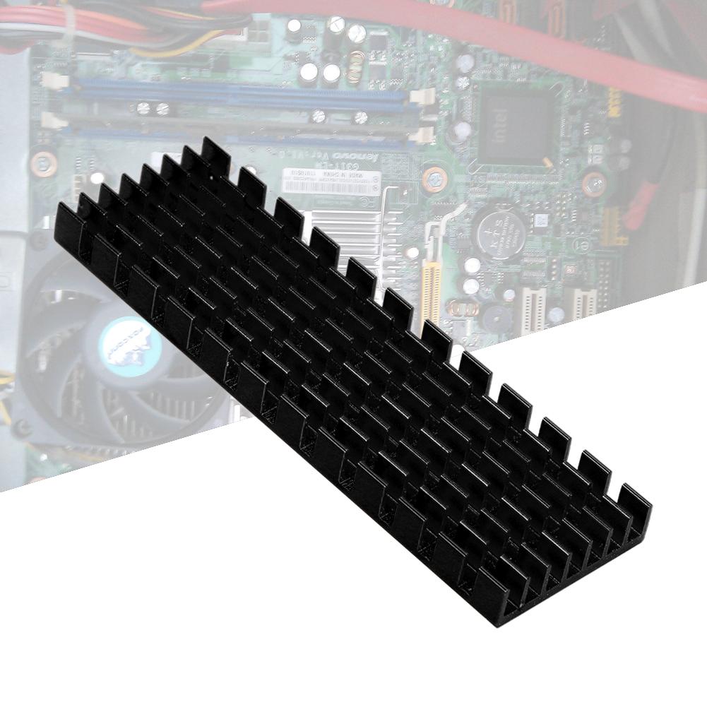 Радиатор для твердотельного накопителя M.2 SSD 2280 PCIE с ребрами охлаждения 70x22x6 мм для настольных ПК, черный