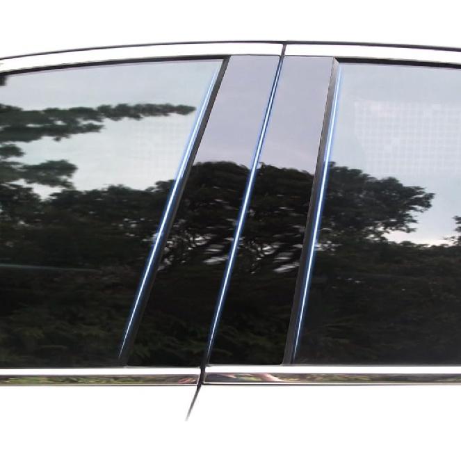 6pcs for Honda CRV(2007-2011) Black Car Window Center Pillar Stickers Window Trim Protect The Center Pillar Prevent Scratches Car Tuning Accessories