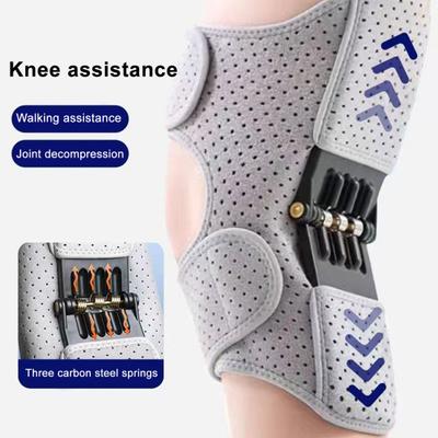 Наколенник с пружинной поддержкой, регулируемыми ремнями-крыльями бабочки, дышащий наколенник, нескользящий протектор колена для стабильности сустава, облегчения боли