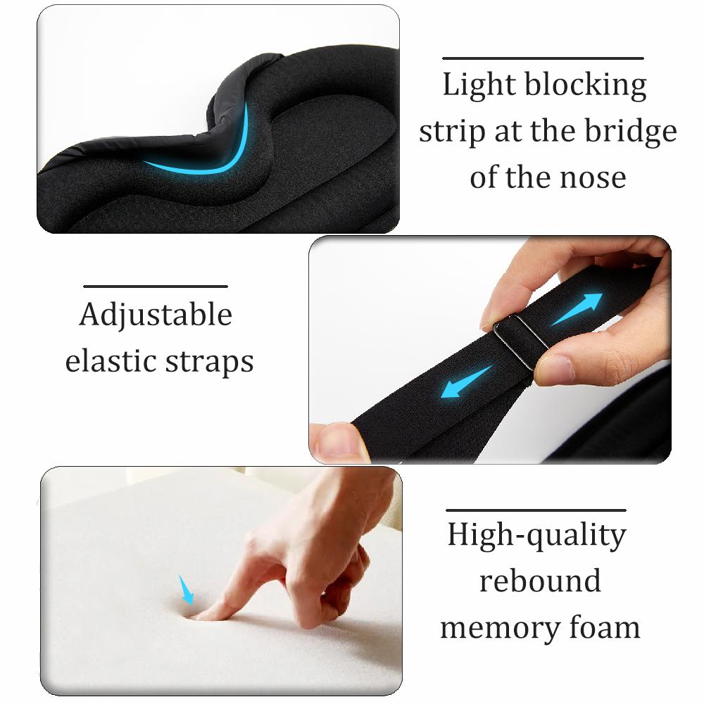 3D Sleeping Eye Mask Soft Smooth Sleep Eye Patch Travel Eye Shade Cover Rest Relax Sleeping Blindfold Eye Cover LXY