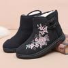 Winter Plus Velvet Warm Old Beijing Cloth Shoes Women's Vintage Ethnic Style Non-slip Soft-soled Embroidered Short Cotton Boots