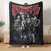 1 шт. Плед из фланели с принтом группы KISS, рок-музыка, глэм-метал, супермягкое плюшевое покрывало для кровати, одеяло на четыре сезона для дивана, кровати, офиса, 76