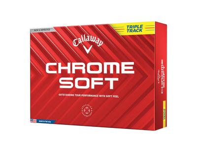 Мяч для гольфа Callaway CHROME SOFT YLW 24 TRIPLE TRACK 1 дюжина (12 шт.) 3-х компонентная конструкция Triple Track желтый