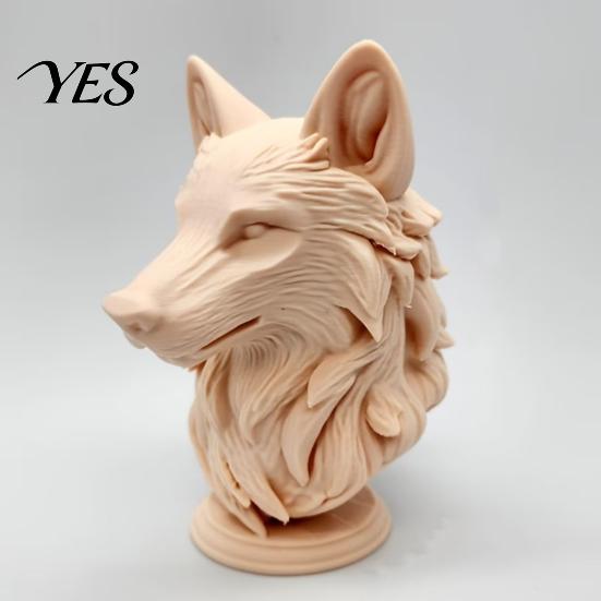 Прочный Настольный Орнамент Волк, 3D Печатная Фигурка Головы, Реалистичная Статуэтка на Круглой Основе, Дикое Животное для Декора Дома, Офиса, Книжной Полки
