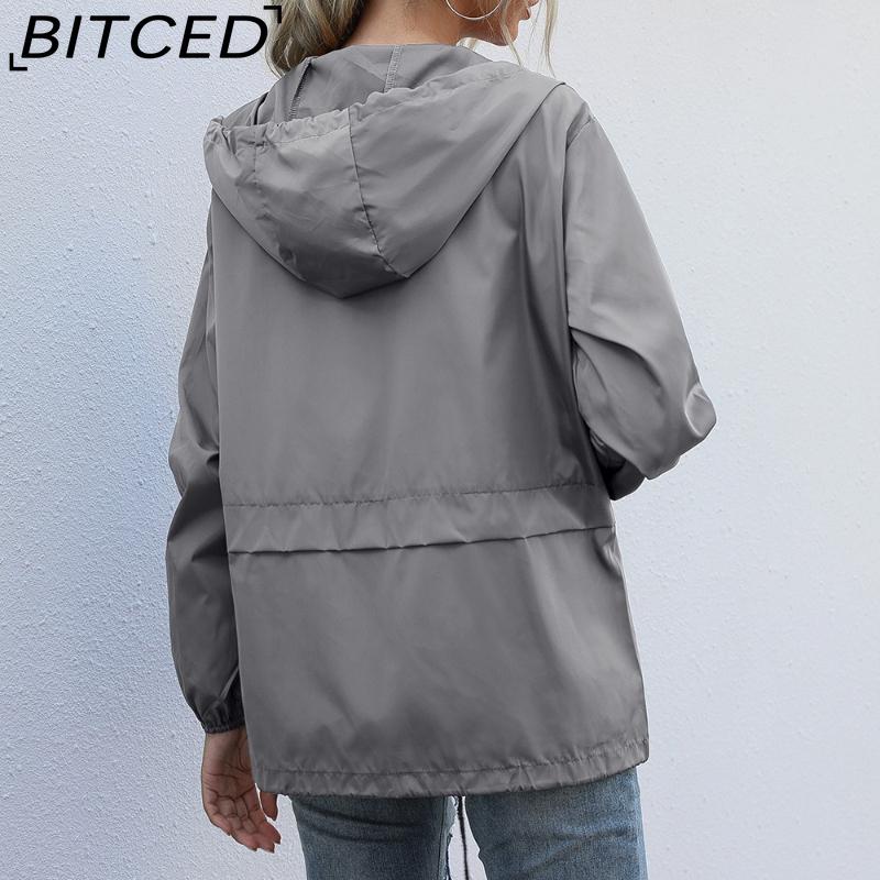BITCED Women's Zipped Hooded Jacket Lightweight Outdoor Hiking Rainproof Jacket