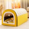 Желтый цветной полностью напечатанный изогнутый домик-будка для средних и крупных собак, полузакрытый большой объем, теплая будка для домашних собак, кровать для собак