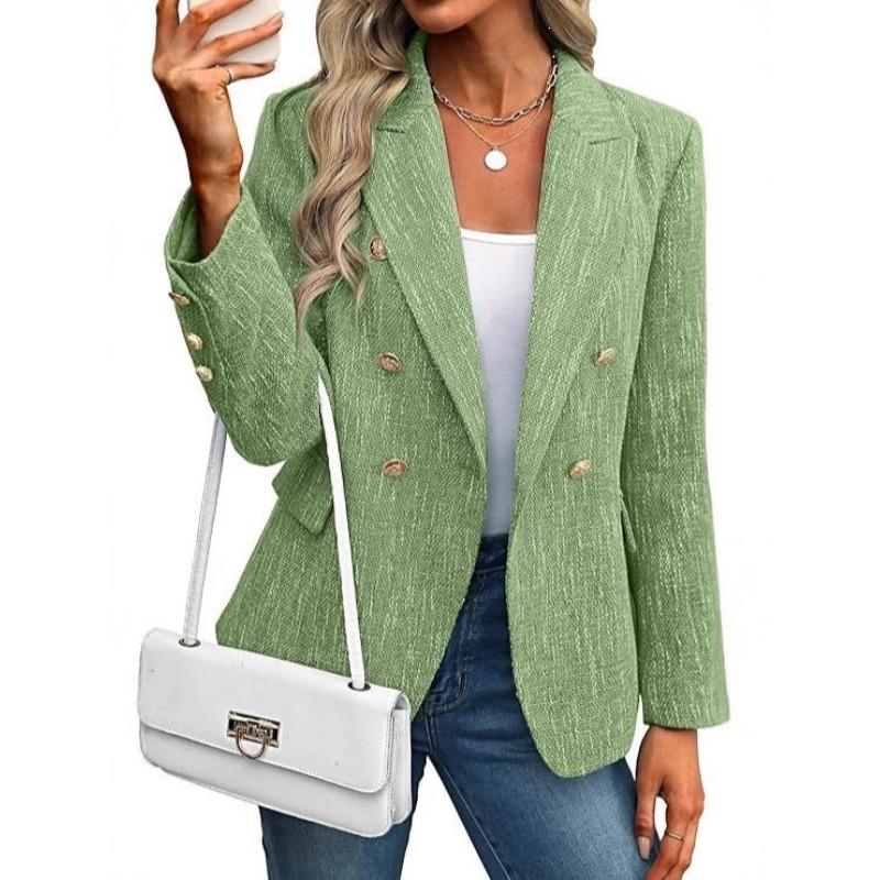 Женский однотонный приталенный блейзер с длинным рукавом, повседневный, для офиса, для поездок на работу