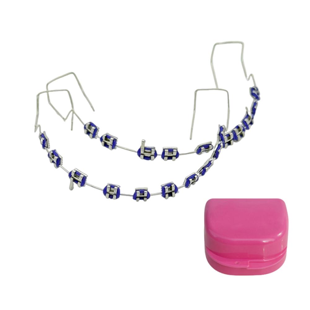 2 шт. Модные стоматологические накладные брекеты Металлические дуги Брекет Временное украшение зубов Ортодонтические лигатурные резинки для ежедневной защиты зубов