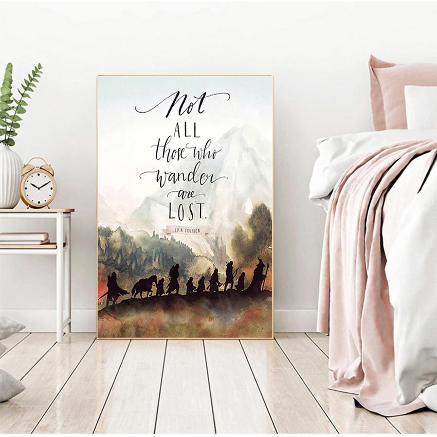 Wall Art Canvas Painting Picture J.R.R. Tolkien Quotes Prints for Living Room Home Decor Fantasy Literature Movie Poster