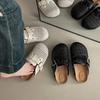 Fashion Hollow Woven Breathable Bag Head Half Slippers Ladies Summer Retro Internet Celebrity Lazy Casual Cool Slippers Boken Shoes