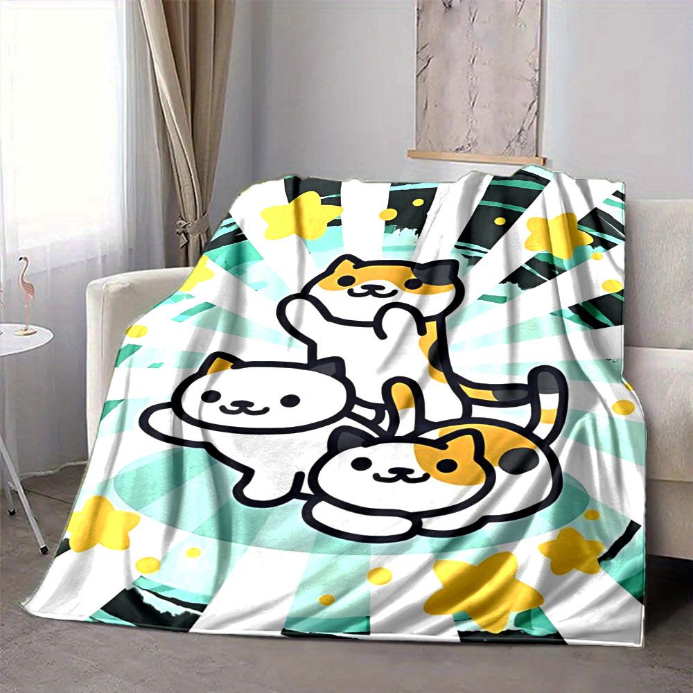1pc Cute Cats Blanket Warm,Perfect for Camping And Travel, Making It a Great Gift for Any Season yy250904179