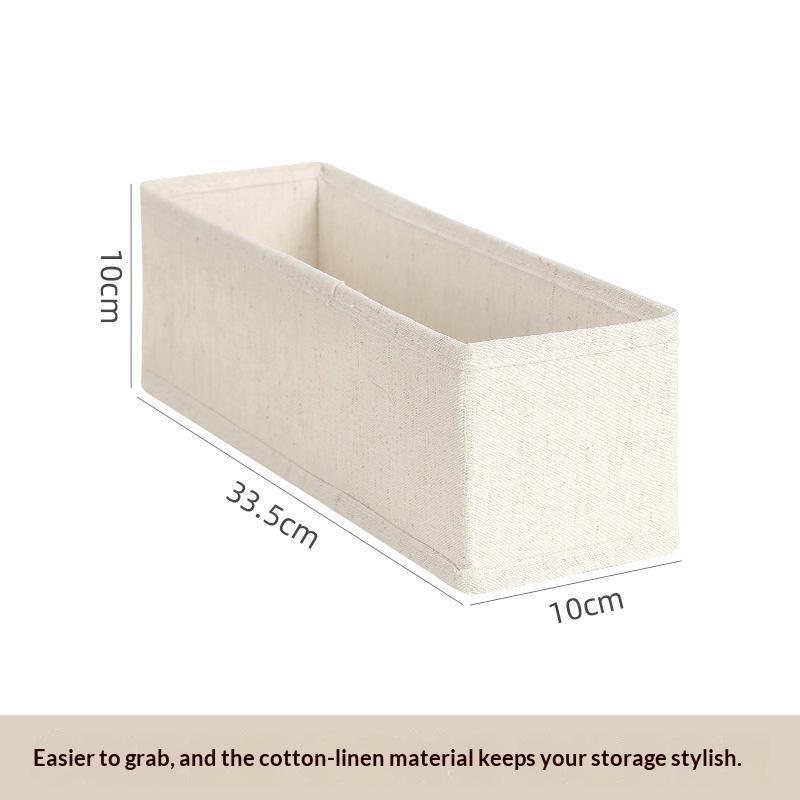 Washable Underwear Sock Storage Box Foldable Tianshan Cotton Linen Basket for Home Organization