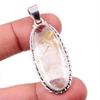 Natural Golden Rutile Gemstone 925 Solid Sterling Silver Jewelry Pendant 2" K7k38