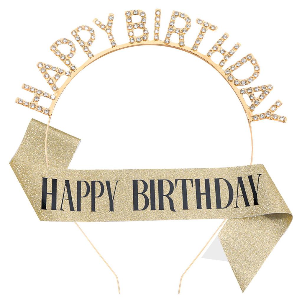 Birthday Celebration Headband, Hair Clip, Sash, and Baking Gift Set - Perfect Photo Props and Decorations for Girls