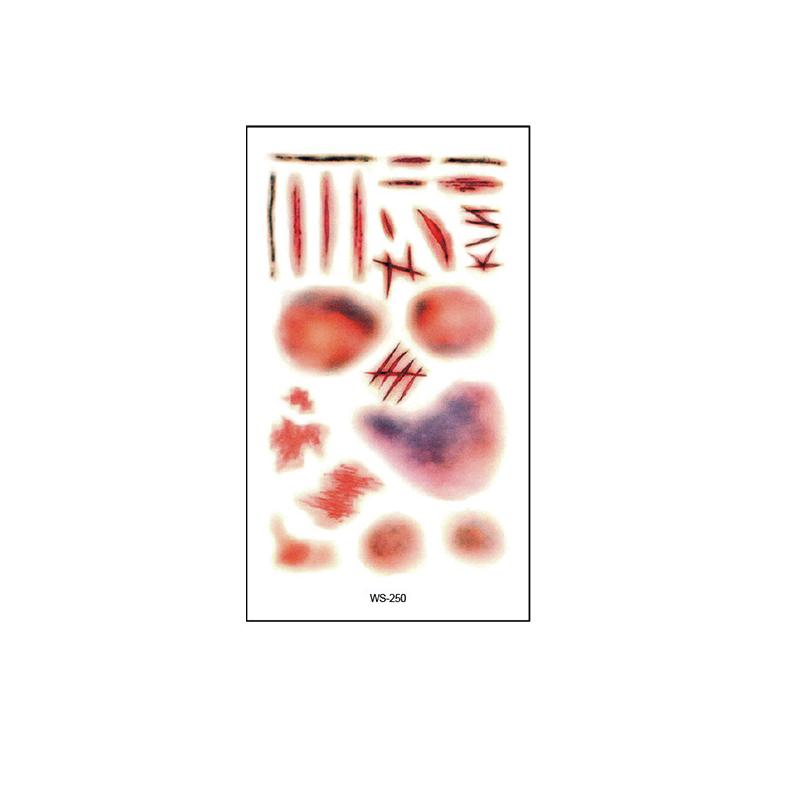 Временные татуировки на Хэллоуин Реалистичные наклейки-тату Вечеринка на Хэллоуин Сделай сам Кровавые украшения на Хэллоуин Образ на Хэллоуин 1 шт.