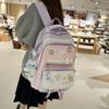 Cartoon Backpack Color Block Student Schoolbag Women's Large Capacity Backpack