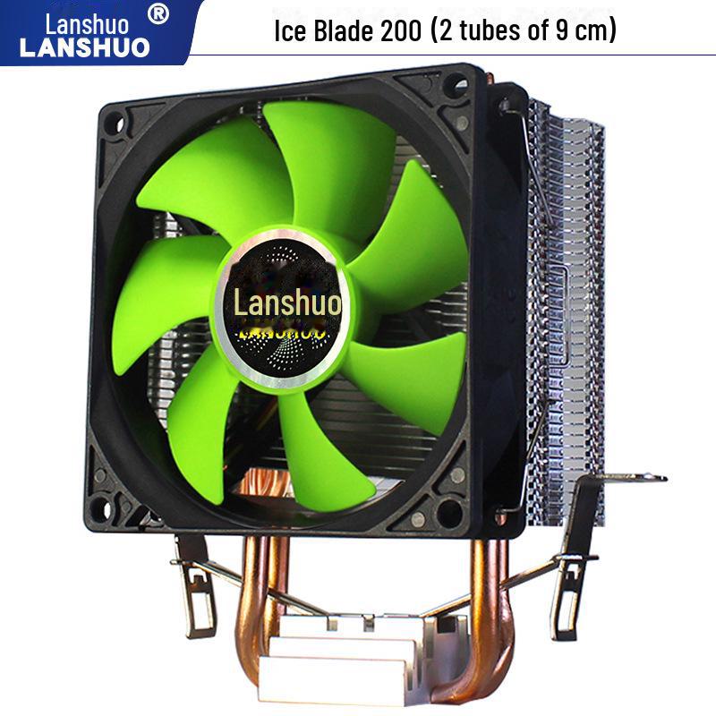 Радиатор для ЦП 12-го поколения с двумя медными трубками, бесшумный вентилятор со светодиодной подсветкой для настольных ПК, совместимый с сокетами 1150/1366/1700.