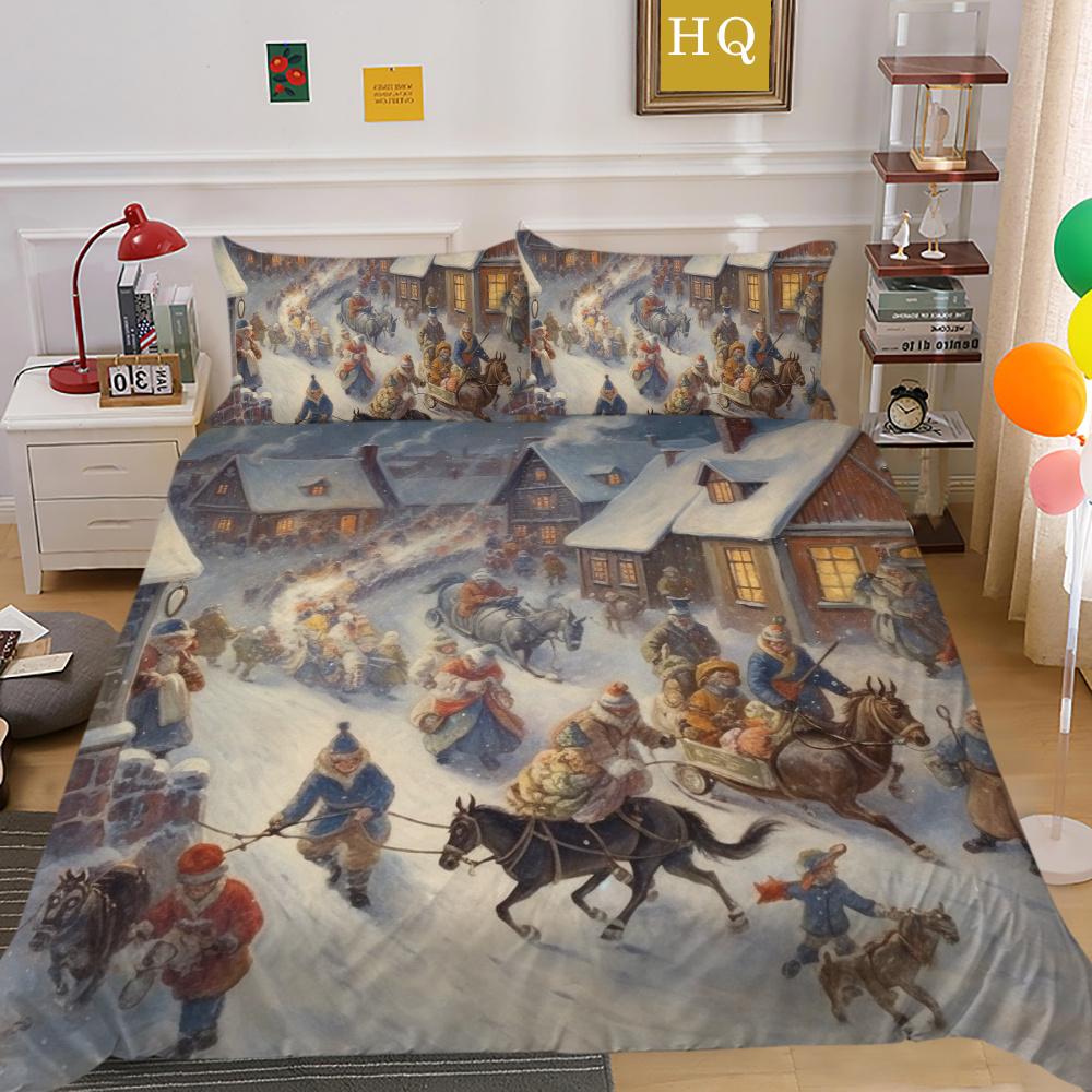 Покрывала с рождественским принтом и 3D декором для спальни, полный размер, микрофибра, высокое качество, дизайн, домашний текстиль для девочек