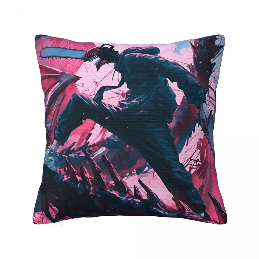 Anime Chainsaw Man Square Pillow Cases Cushion Cover Awesome Zippered Decor Throw Pillow Case Cover for Car