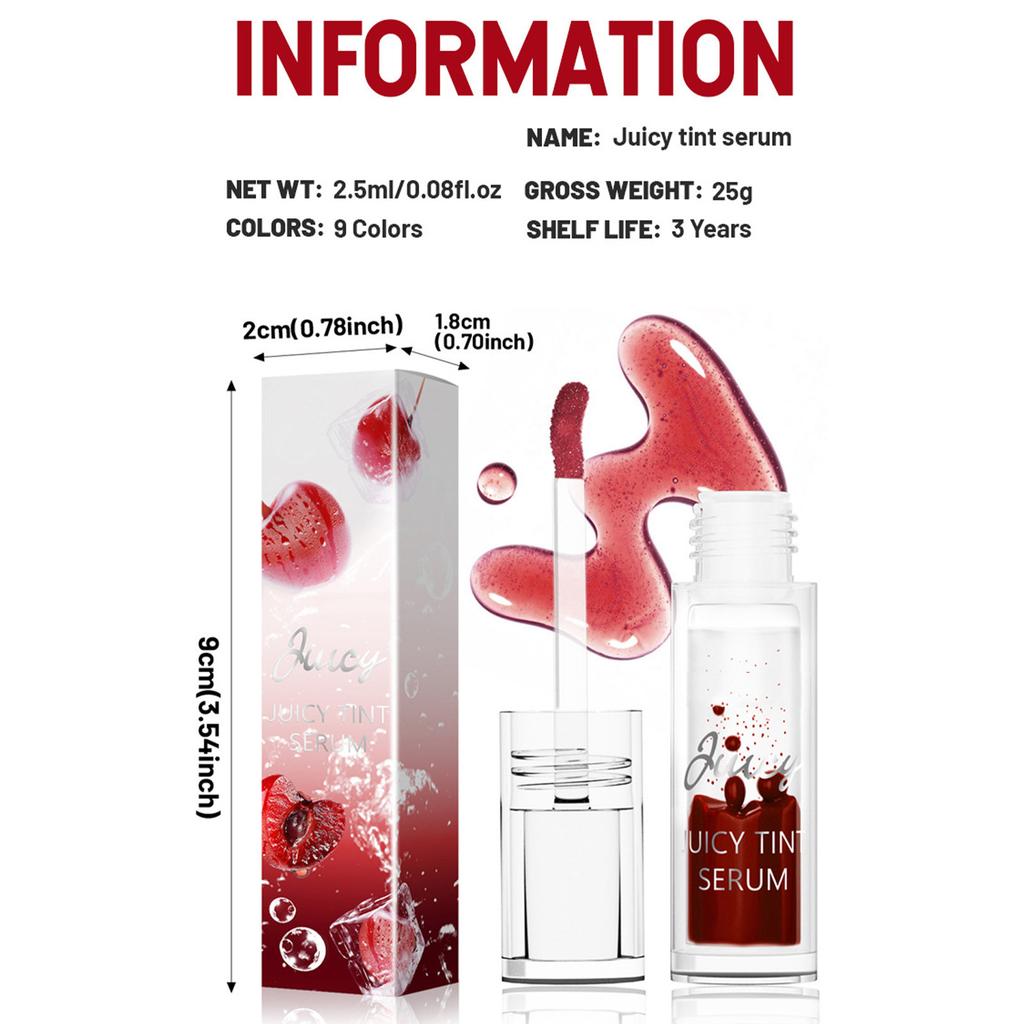 Plumping Lip Gloss with Mirror Shine, Juice-Infused Cherry Lip Oil for Moisturizing Color and Nourishment, Long-Lasting Wear, 1 Piece