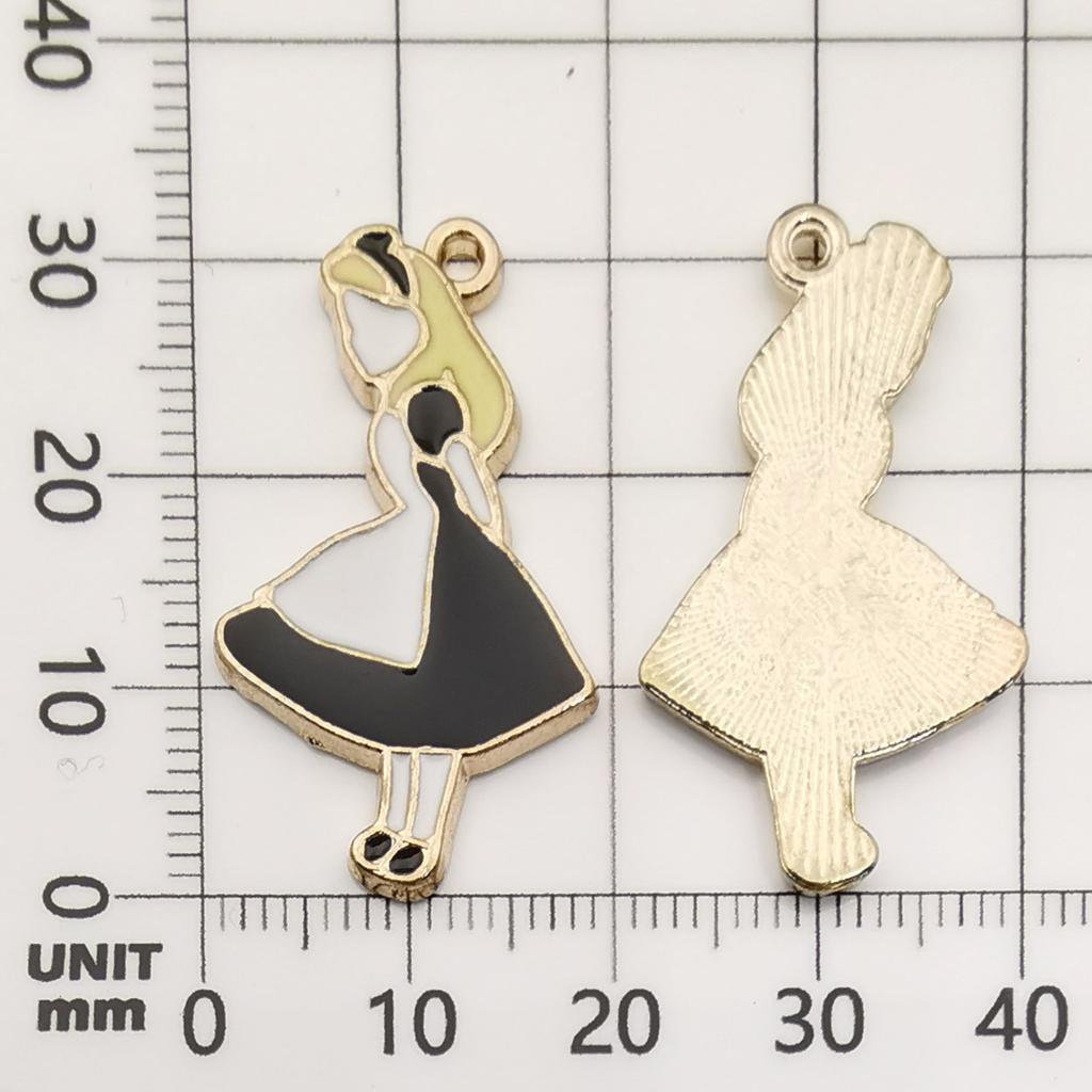 19pcs DIY Alice Series Poker Rabbit Charm Pendant for Bracelet Earring Jewelry Making