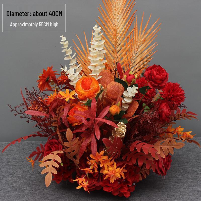 Свадебное цветочное оформление 2025: Сцена банкетного приема по случаю помолвки, Цветочные ряды для дороги/сцены, Цветы для арки, Искусственная имитация фона, Флористическое искусство.