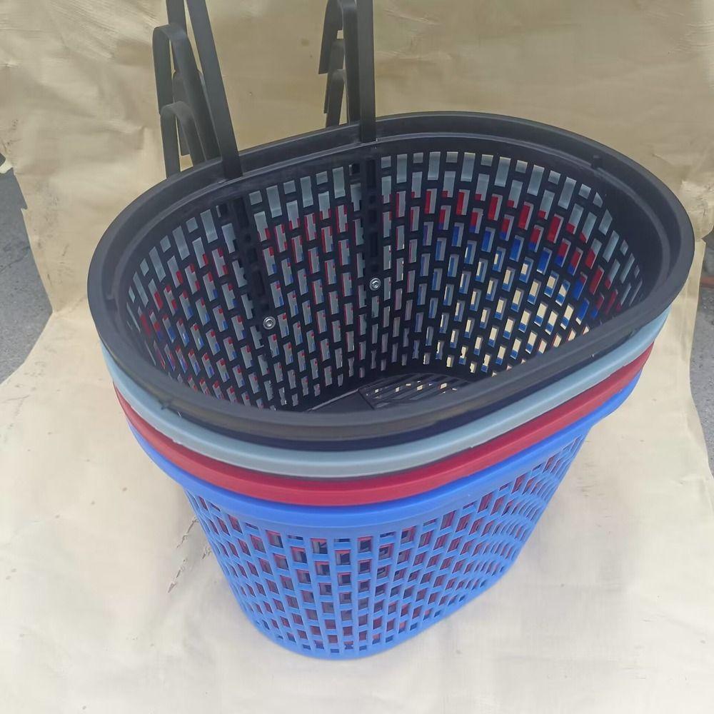 Multicolors Children Bike Basket Plastic 6 Styles Scooter Handlebar Basket Hollow Bicycle Storage Bag Rear Cycling Accessories