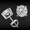 Jewels Prim 1.50 Ct Round Cut Diamond Stud Earrings 14K White Gold Screw Back Earrings For Women's Regular Wear